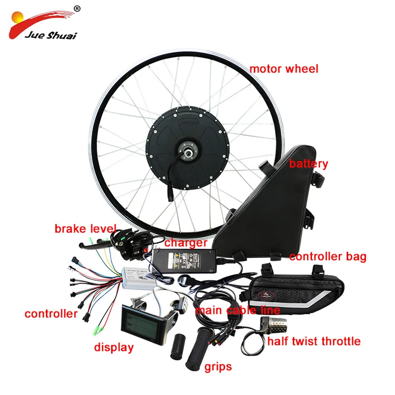 Cheap 48V 1000w Electric Bike Conversion Kit with 48V 20AH  Battery Motor Wheel for 20" 26" 700C Powerful Ebike electronic diy kit 4