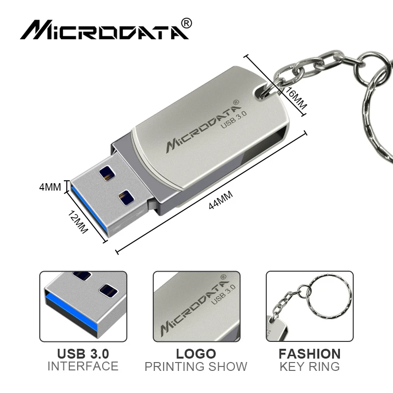 Оригинальный металлический флеш накопитель USB 3 0 32 ГБ 64 128 поворотный мини usb