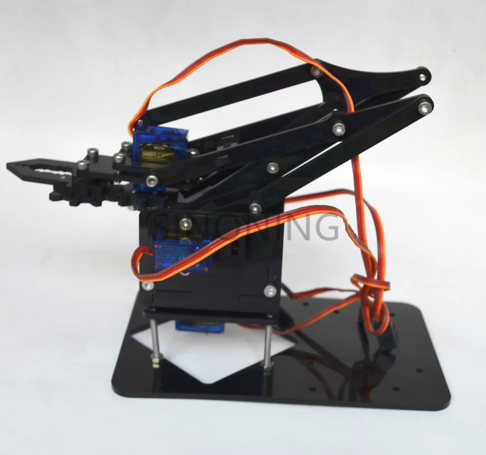 Акрил механика ручка робот Роботизированная 4 степеней свободы, рычаг для arduino создан обучения комплект SG90