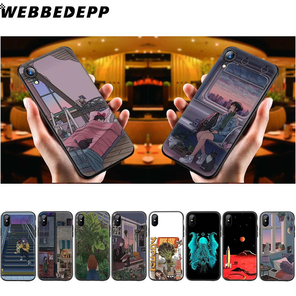 WEBBEDEPP Amidst Silence Anime Soft Silicone Case for iPhone 11 Pro Xr Xs Max X or 10 8 7 6 6S Plus 5 5S SE |