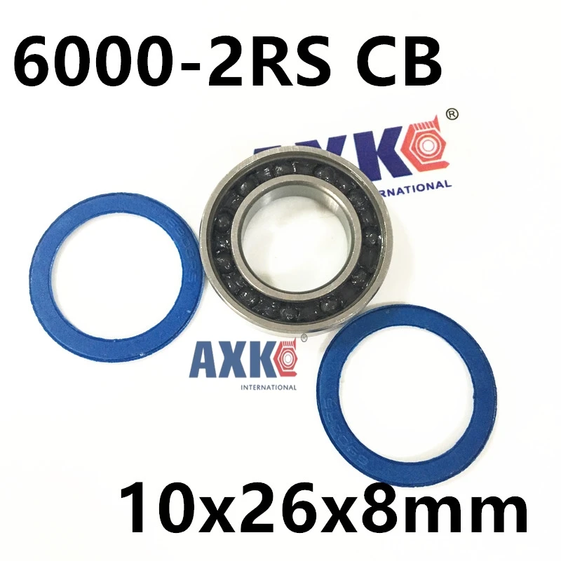 6000-2rs si3n4 ceramic hybrid ball bearings qty 2 black 10x26x8 mm