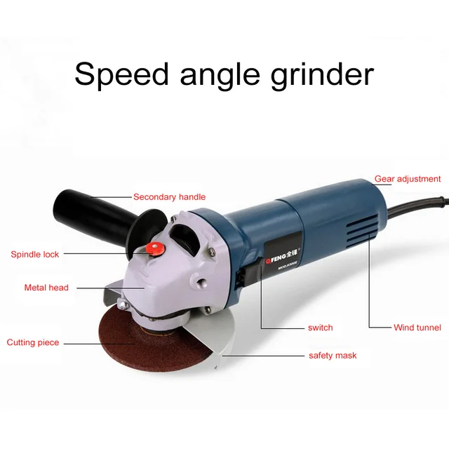 Variable Speed Angle Grinder for Grinding Cutting Metal Electric 11000