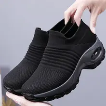 Onke Для женщин обувь для прогулок большой Размеры обувь кроссовки на танкетке для Женские спортивные туфли, без шнуровки, женские лоферы Air Sole; спортивная обувь кроссовки