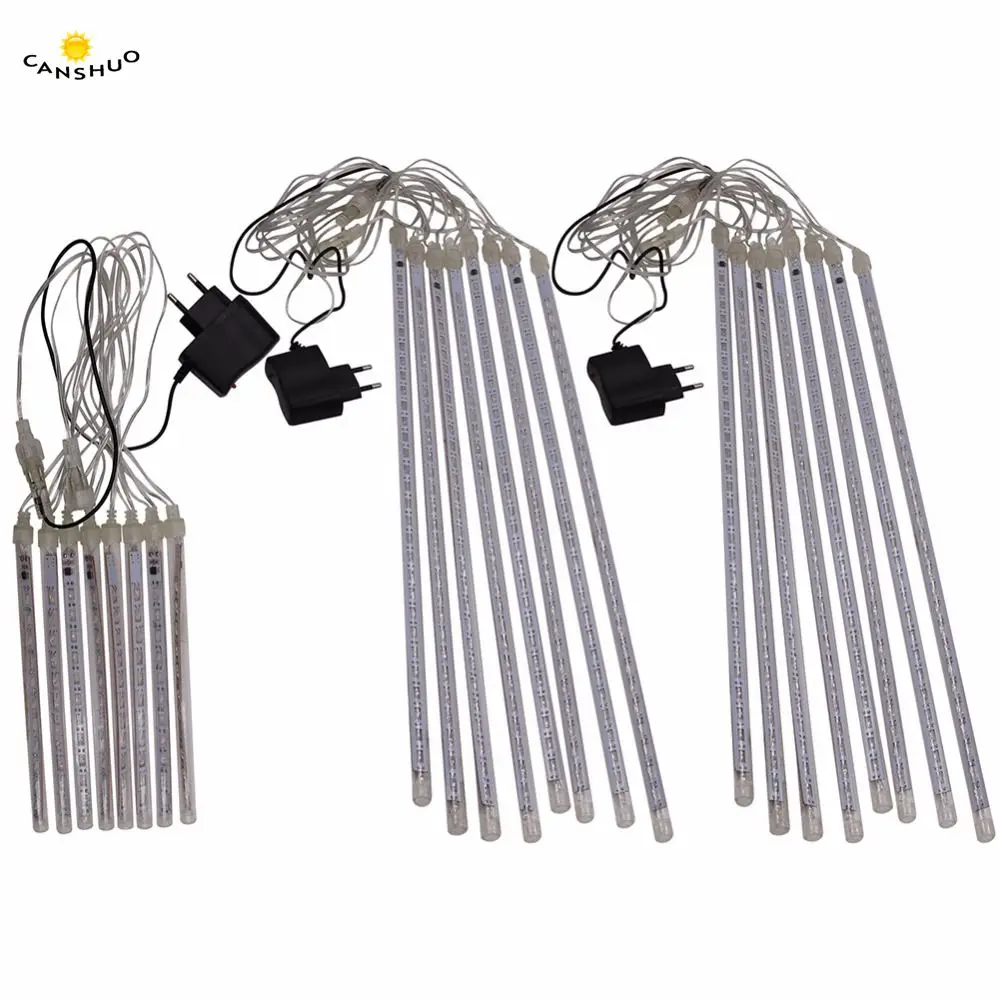 CANSHUO Multi-color 20/30/50cm Meteor Shower Rain Tube LED Xmas Wedding Garden Connectable Waterproof String Light Outdoor Decor