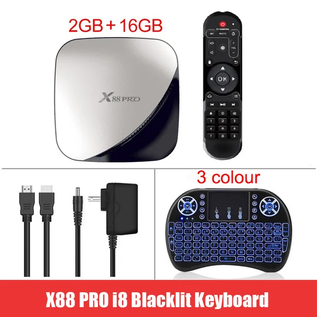 X88 PRO Android 9,0 ТВ приставка 4 Гб ОЗУ 64 Гб Google голосовой помощник Rockchip RK3318 четырехъядерный 2,4& 5G Wifi H.265 Netflix 4K X88PRO - Цвет: 2G 16G Backlit key