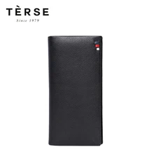 TERSE, стиль, Мужской Длинный кошелек, черный цвет, натуральная кожа, большая вместительность, с большим количеством карманов для карт, модный мужской кошелек, DT0726-5