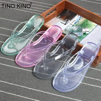 

Women Summer Flip Flops Transparent Thong Slippers Ladies Flat Jelly Shoes Female Fashion Clip Toe Outdoor Beach Shoe