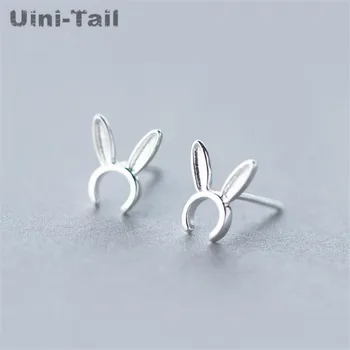 

Uini-Tail hot new 925 sterling silver cute rabbit ears headband earrings Korean women's earrings temperament wild hipster simple