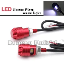 Nuovo Disegno CNC Accessori Moto Universale 12 V LED License Plate Vite vite Luce Della Lampada Rossa