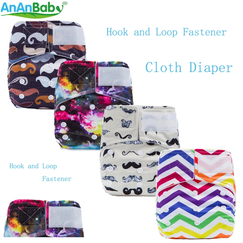 

2018 New Reusable Printed Hook And Loop Fastener Cloth Diaper Nappy Cover With Microfiber Insert Modern Cloth Baby Nappies