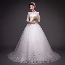 muslim turkey islamic wedding dress long sleeve lace ball gown with cathedral train 2016 new arrival tail bridal bride