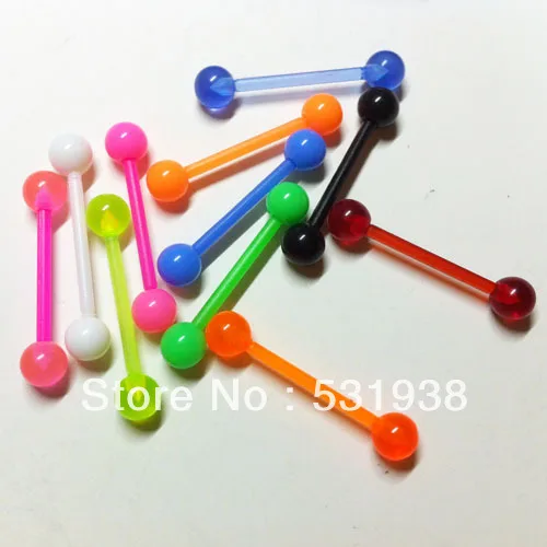 100pcs Uv Antiallergic Ear Piercings Bars Barbell Plug Body Jewelry