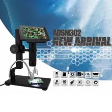 ADSM302 цифровые микроскопы Электронный USB 1080 P Full HD видео микроскоп 5 дюймов промышленная камера Лупа дистанционное управление