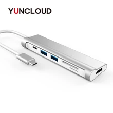 YUNCLOUD док-станции для ноутбука зарядка PD 4K HDMI USB 3,0 док-станция для MacBook samsung Galaxy S9/S8 huawei P20 Pro