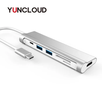 

YUNCLOUD Laptop Docking Stations PD Charging 4K HDMI USB 3.0 Docking For MacBook Samsung Galaxy S9/S8 Huawei P20 Pro