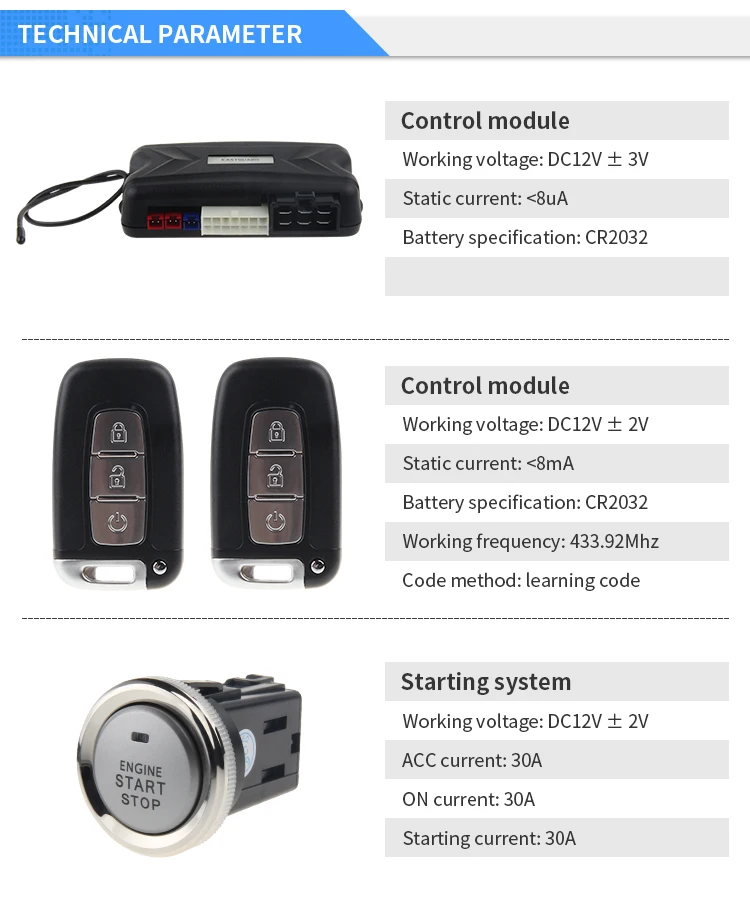 EASYGUARD компания smart key ПКЕ Автосигнализация Пассивный ЗАМКАМИ ДИСТАНЦИОННОГО стартер и кнопка старт шок предупреждающи
