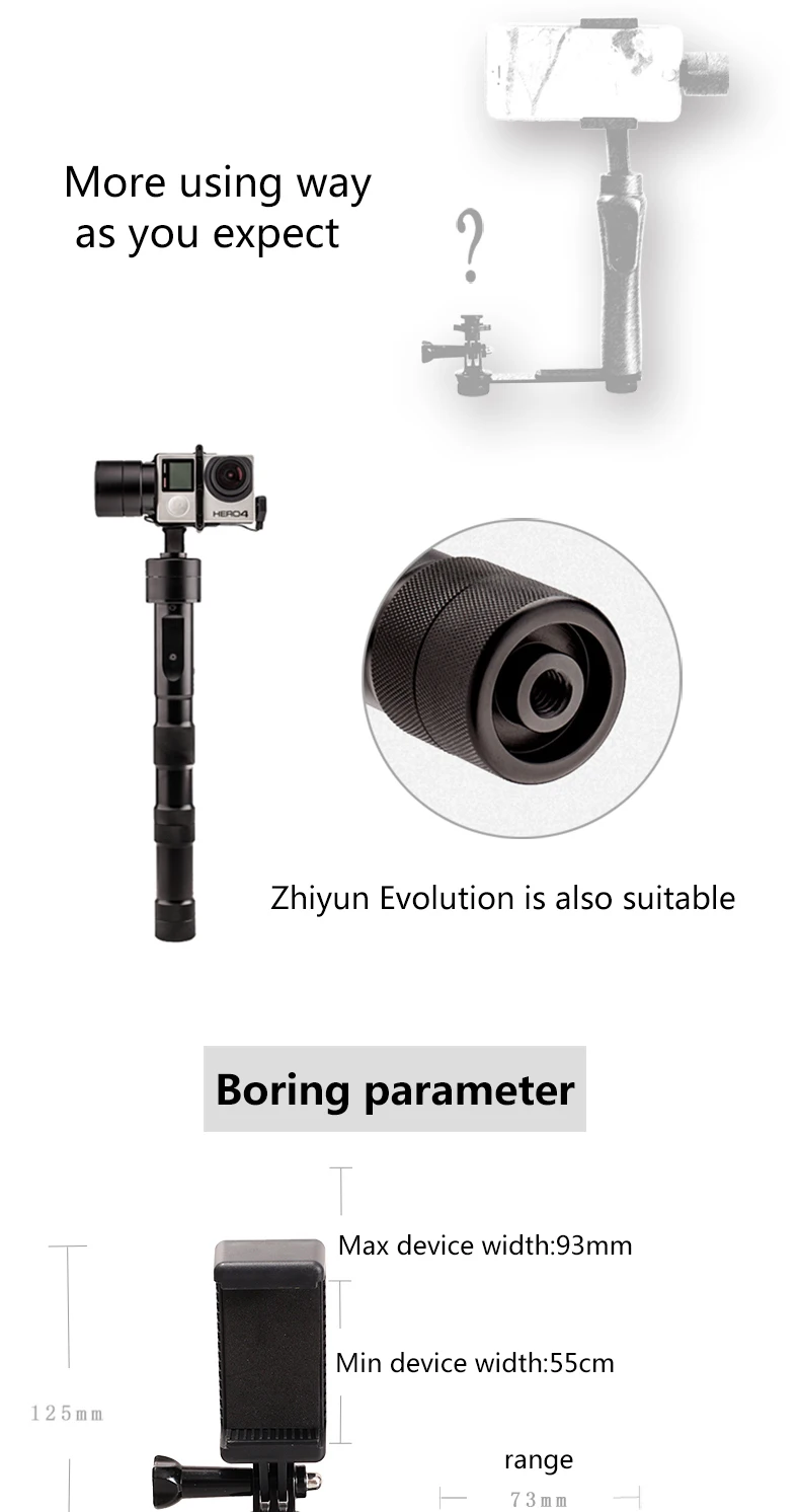 Zhiyun Smooth 4 Gopro Крепление для смартфона экшн-камеры видоискатель для feiyu g6 g6 plus osmo pocket hohem isteady pro 2 Gimbal