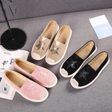 Г. Новая обувь на плоской подошве в рыбацком стиле, женская модная парусиновая обувь с блестками, повседневная обувь