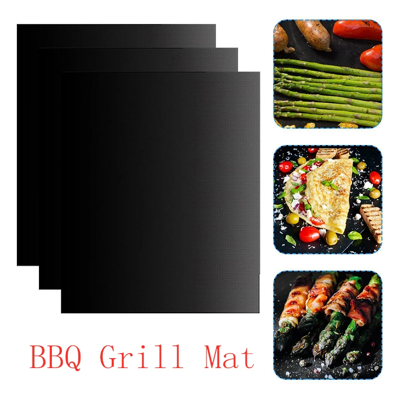 Reusable Non stick Surface BBQ Grill Mat Heat Resistant Baking BBQ