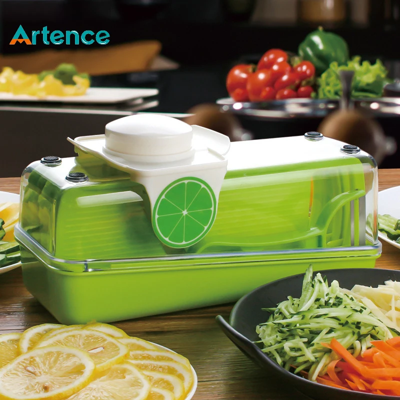 

Multifunctional Vegetable Spiralizer Cutter Shredder eeler with Food Pusher High Quality Vegetable Shredder Grater Slicer