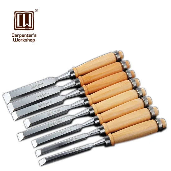 10 Pcs Solid Wood Handle Chisel Set Slotted Chisel in Chisel from