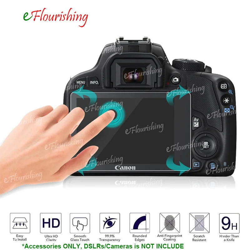 Купить Против царапин закаленным Стекло защитный Плёнки совместимый DSLR экран цифровой камеры протектор для Canon EOS M3 M5 M10 100D !