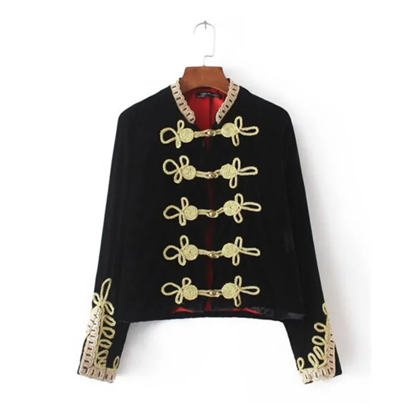 2017 Retro Rope Clasp Buttons Jacket Military New Fashion Personality