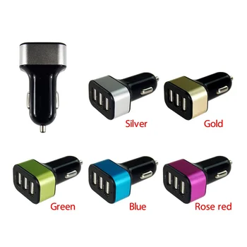 

100Pcs/Lot USB 3-Port 3 USB port 5V 2.1A 1.0A Car Charger AC adapter 5 Colors