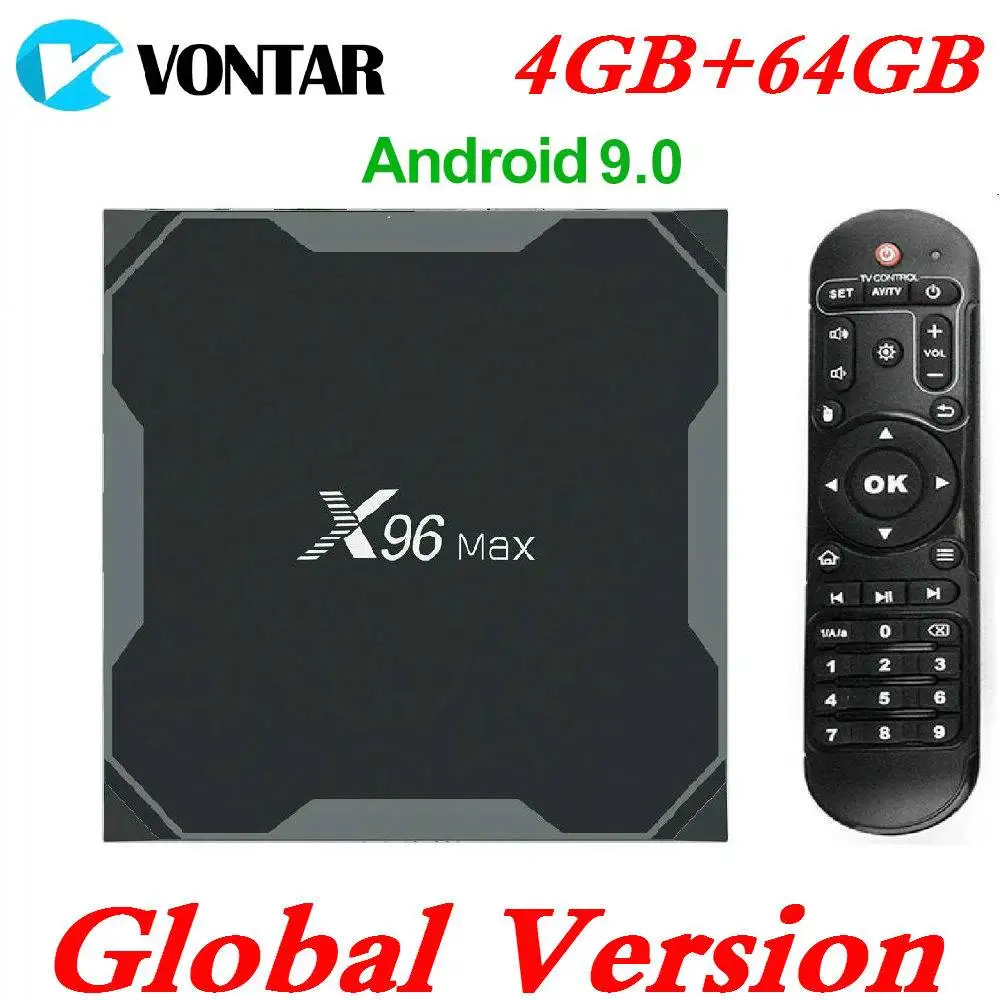 Günstige Amlogic S905 Android 9.0 TV BOX X96Max Mini 4K Smart Media Player 4GB RAM 64GB ROM X96 Max set Top Box QuadCore 2,4G 5G Wifi