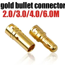 1000 пар/лот мужской+ женский 3,0 мм 3,5 мм 4,0 мм 6,0 мм разъем Золотая пуля rc Вилка Золотая игрушка Спорт