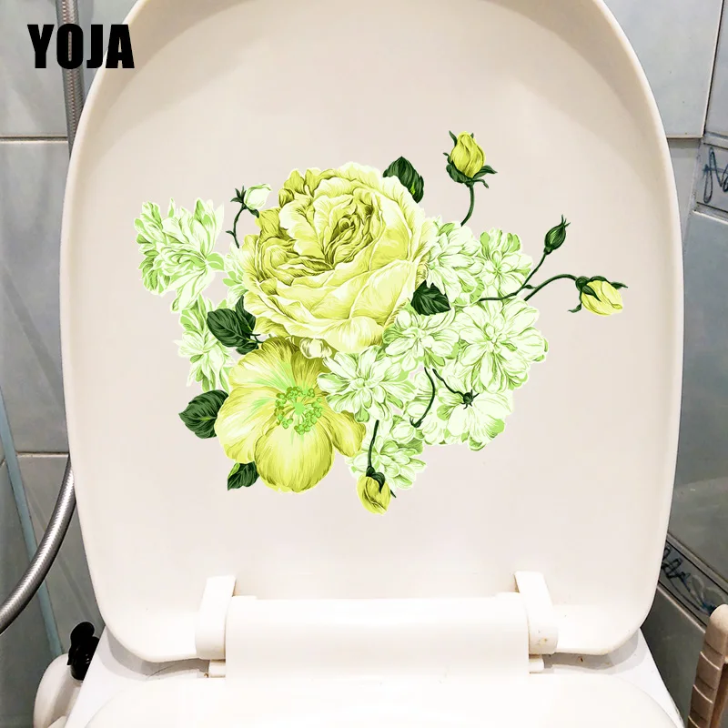 YOJA 23 7x18 5 см зеленый классический цветок пиона Настенная Наклейка для спальни