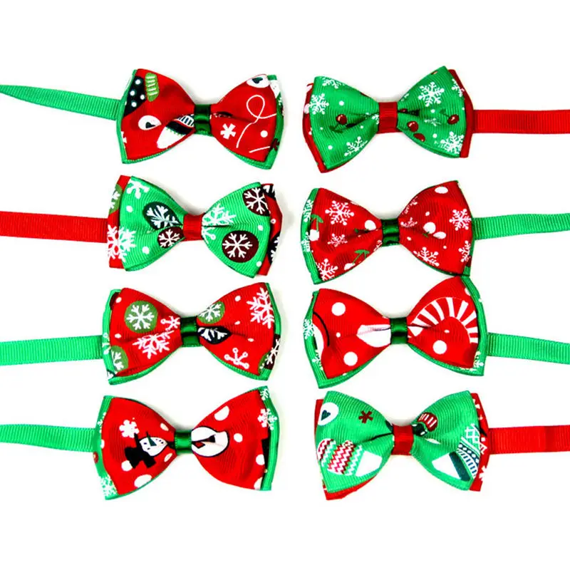 

Christmas Holiday Pet Cat Dog Collar Bow Tie Adjustable Neck Strap Cat Dog Grooming Accessories Pet Product Supplies Christmas