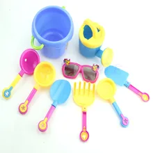 9Pcs Beach Sand Toy Spade Shovel Pit Play Kids Water Plastic Toy Set Sunglasses New