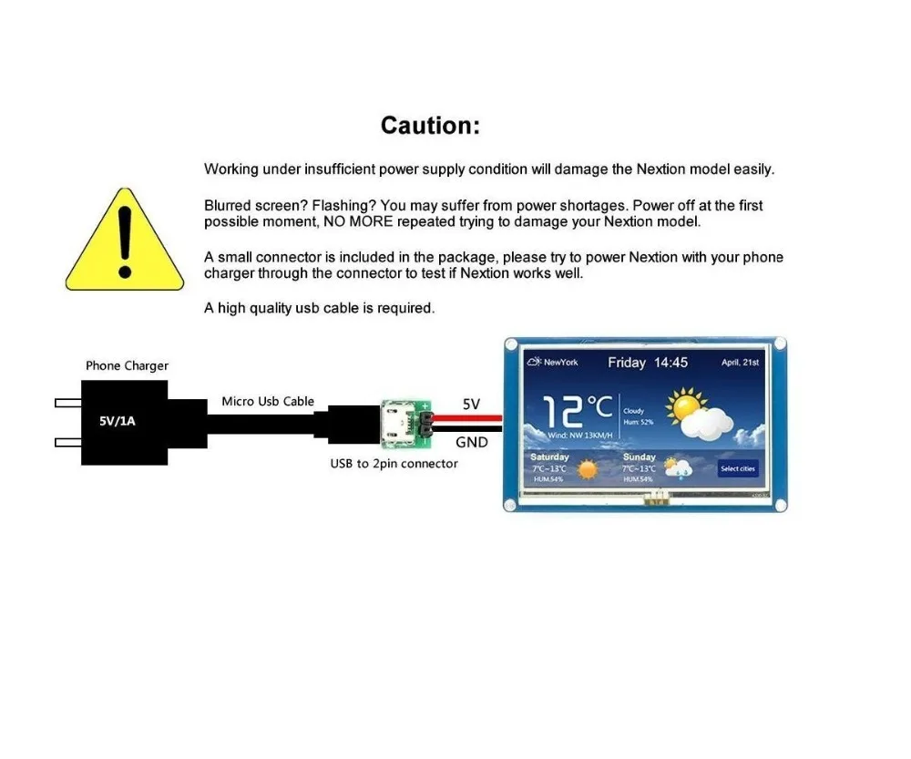 módulo nx4832t035 + case transparente para arduino raspberry pi versão básica
