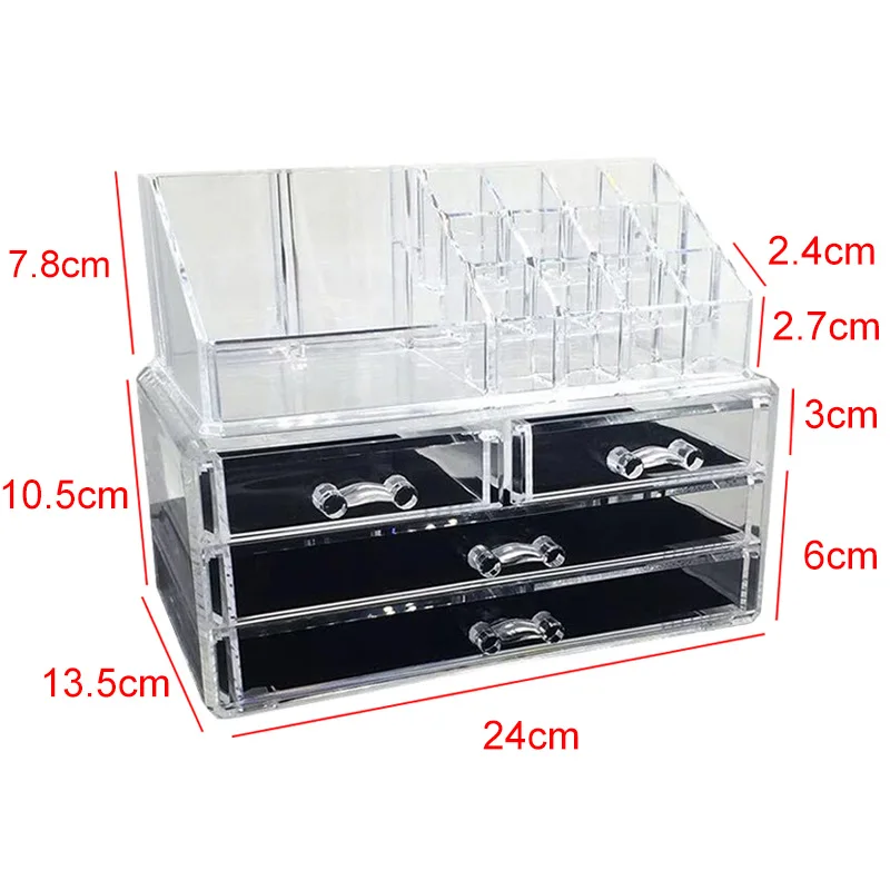 5 styles Transparent Plastic Home Drawer Desk Desktop Storage Box Organiser Clear Acrylic Makeup Make Up Organizer For Cosmetic