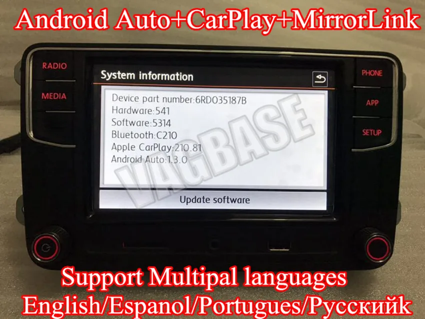 CarPlay Android Auto RCD330 R340G плюс Noname радио RCD340G C210 для VW Tiguan Гольф 5 6 MK5 MK6 Passat поло 187B Русский