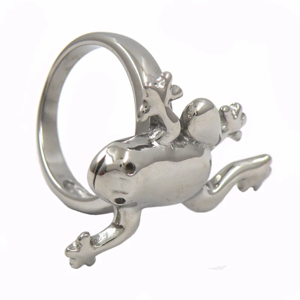 Stainless Steel Jumping Kangaroo Flat Band Ring