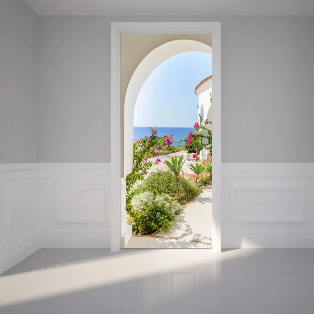 

DIY 3D Wall Sticker Mural Home Decor Way into garden Removable Door Sticker decole 77*200cm