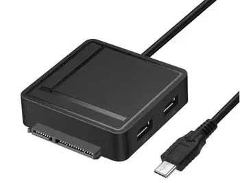 

USB3.1 to SATA Adapter TF/SD Card Reader USB 3.1 Hub 2 Ports Converter 5 IN 1multiport adapter for 2.5/3.5 HDD Hard Drive