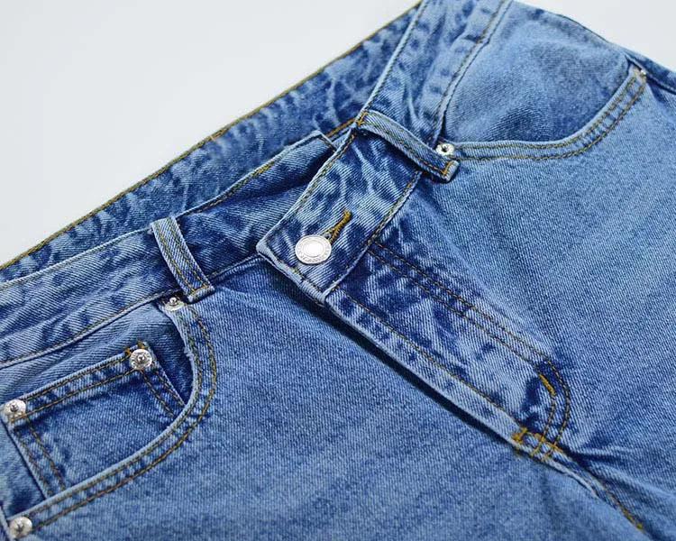 Новое поступление Женские повседневные свободные прямого кроя джинсовые узкие брюки джинсы с высокой талией женские нестандартные брюки полной длины D201