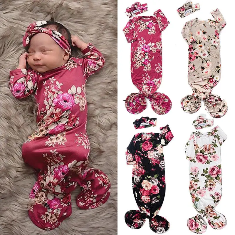 

Newborn Baby Girl Floral Sleeping Bag Sleep Sack Wrap Swaddle+Headband 0-6M
