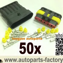 50 комплект 6 Way Женский+ мужской герметичный водостойкий/Погода доказательство, герметичный комплект электрических разъемов-кабель провод