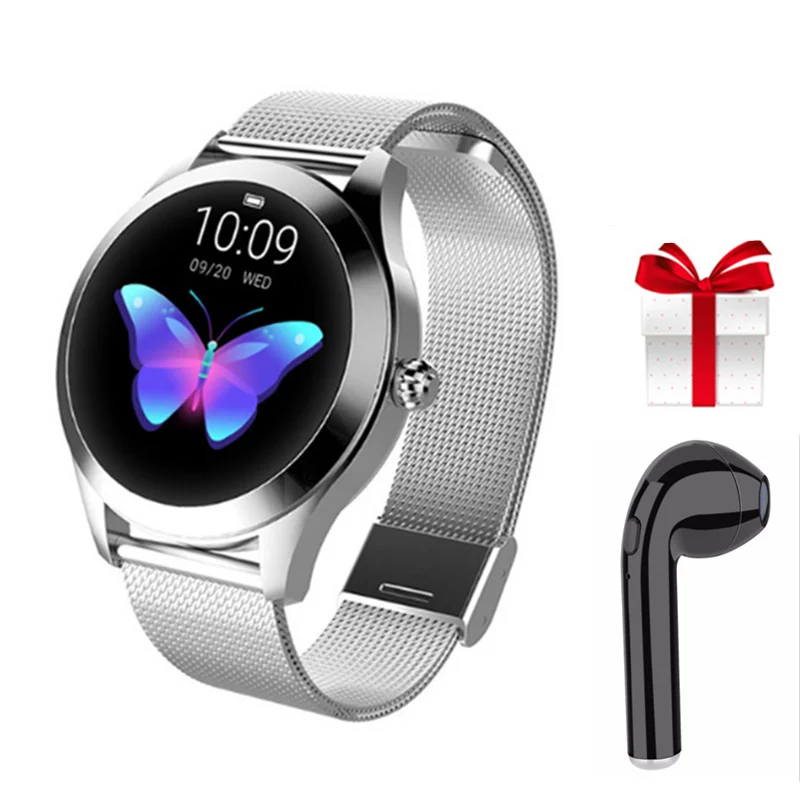 

KW10 smart watch+earphone /set smart watch men 2019 reloj inteligente hombre gold watch ip68 waterproof with heart rate monitor