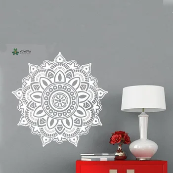 

YOYOYU Wall Decal Mandala Wall Sticker Ornament Geometric Indian Moroccan Pattern Namaste Yoga Vinyl Art DIY Decoration YO201