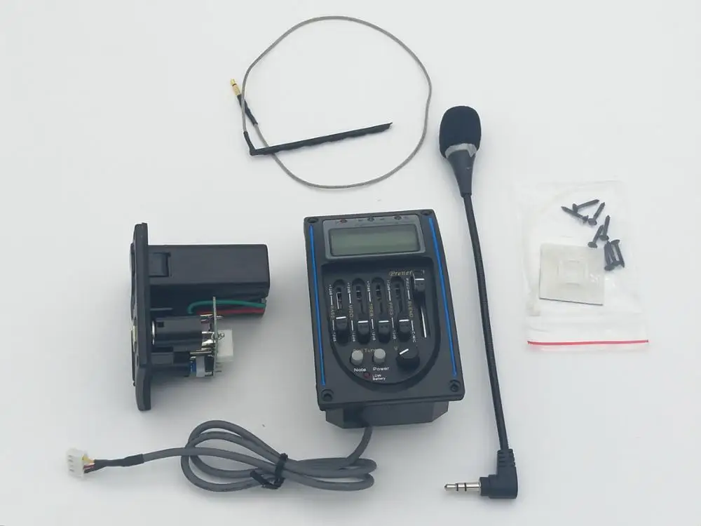 

Digital LCD Acoustic Guitar Preamp 5-Band EQ microphone Equalizer Pickup Bass Tuner Control Output Black