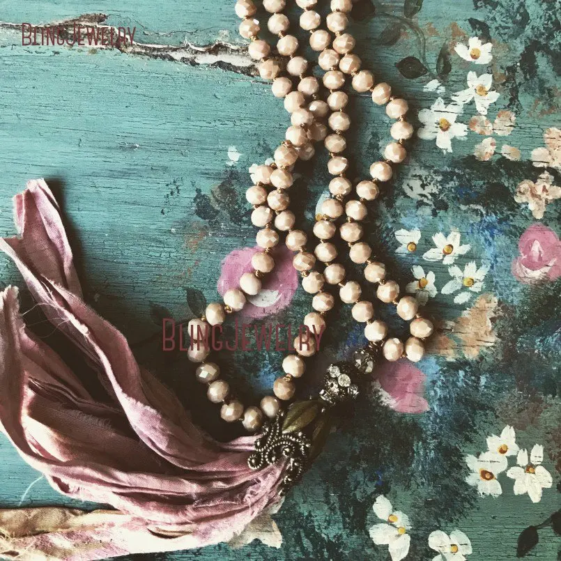 20190301-NM15565-romantic shabby boho chic muted pink versatile sari silk tassel necklace_4