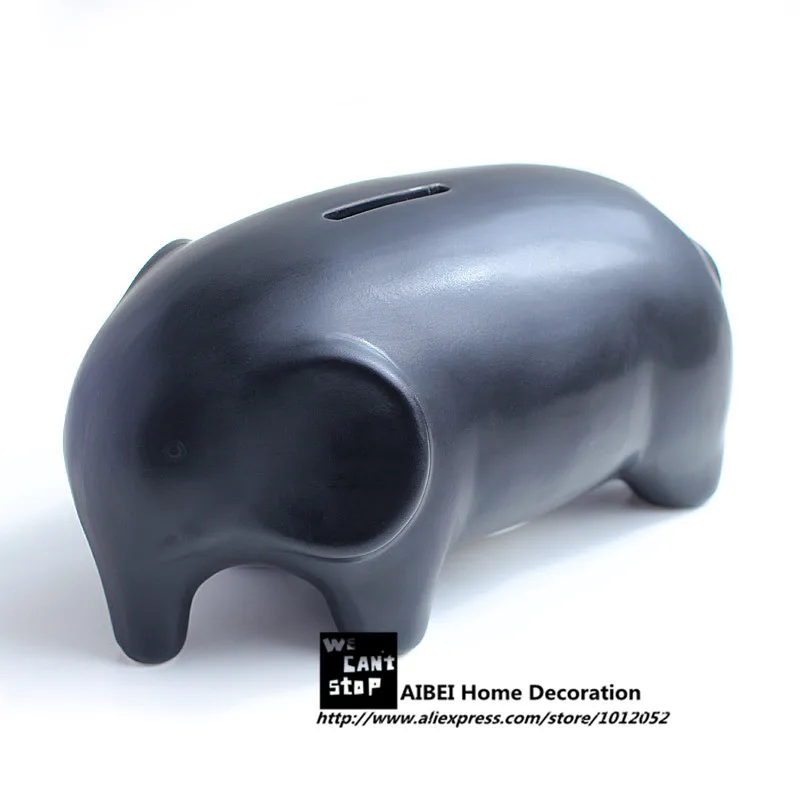 AIBEI-американский стиль керамическая копилка 1 шт. черная и белая свинья Бегемот слон животное Копилка креативный подарок