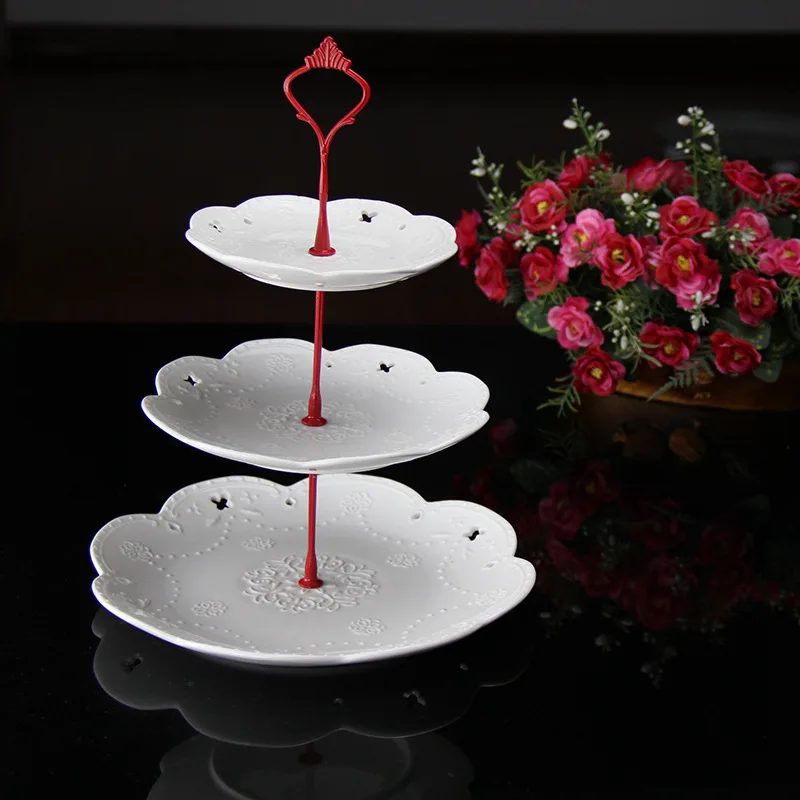 

2/3-Tier Cake Stand Cupcake Plate Stand Birthday Wedding Party Dessert Vegetable Storage Food Holder (Plate Not Included) 1 Set