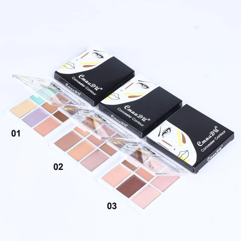 

CmaaDu Full Cover Concealer Palette Natural Face Foundation Cream Highlighter Contour Powder Waterproof Base Makeup Cosmetics