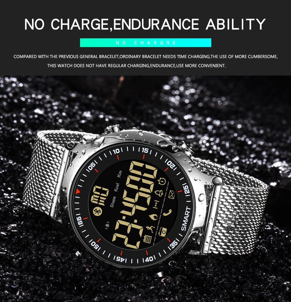 Male Smart Sport Watch Pedometer G Type Shock Outdoor Watches 50M Waterproof Digital Men Wristwatch IOS Android